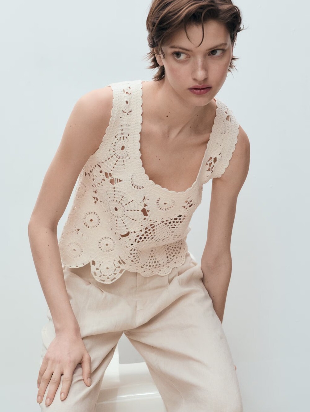 MANGO Crocher Top - Picture 2 of 5